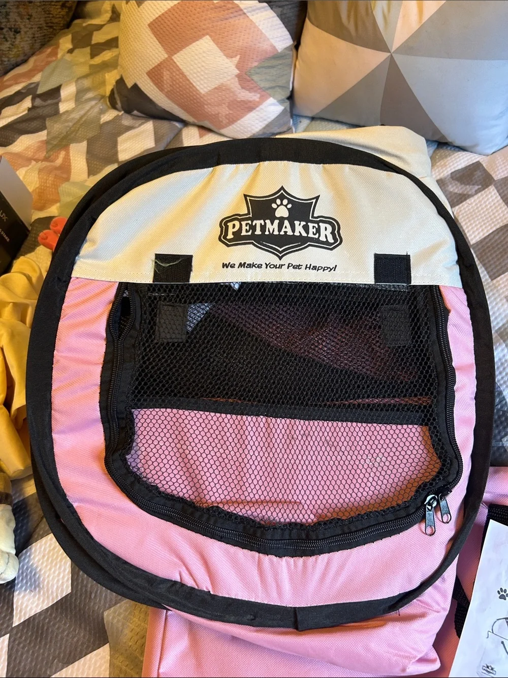 Petmaker Pink Pop-Up Pet Playpen Carrier